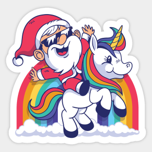 santa-unicorn Sticker